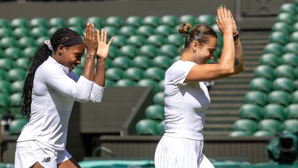 Gauff and Sabalenka, Wimbledon 2025 dance (Getty)